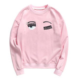 Kawaii Clothes Eyebrow Ring hoodie Embroidery Sweatshirt Women polerones Winter 2018 harajuku Loose Female Cute Hoodies C12