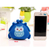 Kawaii Candy Owl Wallet Silicone Small Pouch Cute Coin Purse for Girl Key Rubber Wallet Children Mini Animal Case Storage Bag