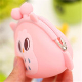 Kawaii Candy Owl Wallet Silicone Small Pouch Cute Coin Purse for Girl Key Rubber Wallet Children Mini Animal Case Storage Bag