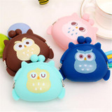 Kawaii Candy Owl Wallet Silicone Small Pouch Cute Coin Purse for Girl Key Rubber Wallet Children Mini Animal Case Storage Bag