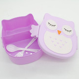 Kawaii Candy Color Owl LunchBox Microwave Oven Bento Container Case Dinnerware Children\\\'s Birthday Gift