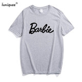 kawaii Barbie sweet College style women t-shirt 2018 summer hot sale cute t shirt 100% cotton fashion casual slim fit top tees