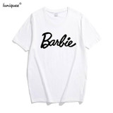 kawaii Barbie sweet College style women t-shirt 2018 summer hot sale cute t shirt 100% cotton fashion casual slim fit top tees