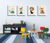 Kawaii Animal Giraffe Poster Printing Modern Nordic Cartoon Nursery Wall Art Decoration Painting Children Baby Room No Framework