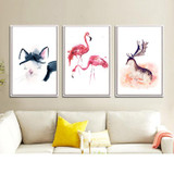 Kawaii Animal Giraffe Poster Printing Modern Nordic Cartoon Nursery Wall Art Decoration Painting Children Baby Room No Framework