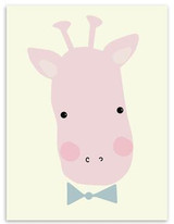 Kawaii  Animal  Shark giraffe Poster Print  Modern Nordic Cartoon Nursery Wall Art Picture Kids Baby Room Decor
