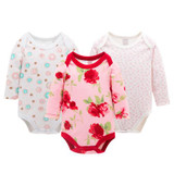 Kavkas Brand 3pcs Newborn Baby Clothes Girl Long Sleeve 100% Cotton 2017 Winter Baby Rompers Jumpsuit Next Roupa Infantil Menina