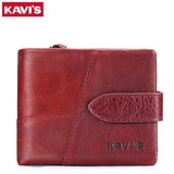 KAVIS Luxury brand Genuine Leather Women Wallet Female Lady Small Walet Portomonee For Girls Mini Pocket Perse Holder Coin Purse