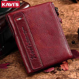 KAVIS 2017 Fashion Small Wallet Female Coin Purse Genuine Leather Women Wallet Mini Portomonee Lady Luxury Brand Rfid Red Walet