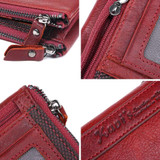KAVIS 2017 Fashion Small Wallet Female Coin Purse Genuine Leather Women Wallet Mini Portomonee Lady Luxury Brand Rfid Red Walet