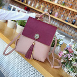 Kavard Tassel Women Small Backpack PU Leather Women's Backpack Fashion Shoulder Bag Female Backpack Cute School Bags for Girls
