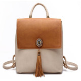 Kavard Tassel Women Small Backpack PU Leather Women's Backpack Fashion Shoulder Bag Female Backpack Cute School Bags for Girls