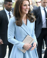 Kate Middleton Princess Women coat2017 New Long Sleeve Turn-Down Collar Pleated coat E16888