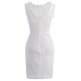 Kate Kasin White Short Cocktail Dresses knee length Lace Prom Dresses 2017 Sexy Slim Bodycon Robe de Cocktail Party Dress 1058