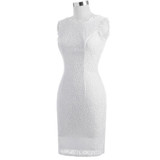Kate Kasin White Short Cocktail Dresses knee length Lace Prom Dresses 2017 Sexy Slim Bodycon Robe de Cocktail Party Dress 1058