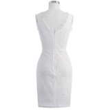 Kate Kasin White Short Cocktail Dresses knee length Lace Prom Dresses 2017 Sexy Slim Bodycon Robe de Cocktail Party Dress 1058