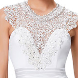 Kate Kasin White Wedding Dresses with Sheer Lace Vintage Wedding Gowns 2017 Mermaid Bridal Marriage Dress Vestido de Noiva 0146
