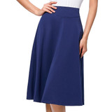 Kate Kasin Short Skirt Knee Length Ladies 100% Cotton Skirts Women Navy Blue Saias Longa 2017 Femininas Formal Jupe Femme