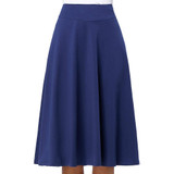 Kate Kasin Short Skirt Knee Length Ladies 100% Cotton Skirts Women Navy Blue Saias Longa 2017 Femininas Formal Jupe Femme