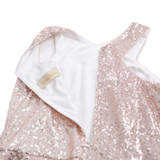 Kate Kasin Rose Gold Sequins Cocktail Dresses 2018 Knee Length Women Casual Party Short Dresses Robe de Cocktail Prom Gowns 1065