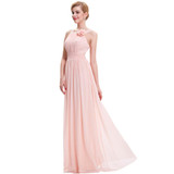 Kate Kasin Pink Evening Dresses Long 2017 Formal Dress for Wedding Bride Dress Vestido de Festa Longo Chiffon Evening Gowns 0075