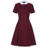 Kate Kasin Office Dresses Women 2017 Summer New Fashion Short Sleeve Pencil Dress Ladies Casual Work Dress With White Collar
