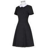 Kate Kasin Office Dresses Women 2017 Summer New Fashion Short Sleeve Pencil Dress Ladies Casual Work Dress With White Collar