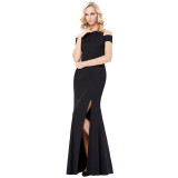 Kate Kasin Long Black Evening Dresses 2017 Sexy Tank Sleeveless High Slit Formal Dress Long Prom Evening Gowns Robe de Soiree
