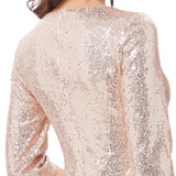 Kate Kasin Gold Sequins Cocktail Dresses 2018 Knee Length Ladies 3/4 Sleeve V-Neck Formal Gowns Short Cocktail Party Dress 1037