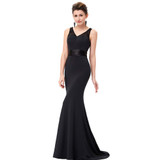 Kate Kasin Jersey Black Evening Dresses Long Bride Mother Dress Ladies Abendkleider 2017 Mermaid Evening Gowns Abito da Sera