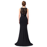 Kate Kasin Jersey Black Evening Dresses Long Bride Mother Dress Ladies Abendkleider 2017 Mermaid Evening Gowns Abito da Sera