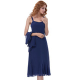 Kate Kasin Cocktail Party Dress 2018 Elegant Short Cocktail Dresses with Cape Open Front Navy Blue Prom Dress Vestido Coctel