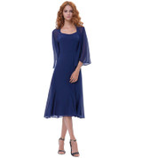 Kate Kasin Cocktail Party Dress 2018 Elegant Short Cocktail Dresses with Cape Open Front Navy Blue Prom Dress Vestido Coctel
