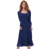 Kate Kasin Cocktail Party Dress 2018 Elegant Short Cocktail Dresses with Cape Open Front Navy Blue Prom Dress Vestido Coctel