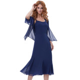 Kate Kasin Cocktail Party Dress 2018 Elegant Short Cocktail Dresses with Cape Open Front Navy Blue Prom Dress Vestido Coctel