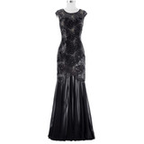 Kate Kasin Cap Sleeve Evening Dress 2018 Sequins Mother of the Bride Dresses Long Gown Black Formal Dresses Party Evening Gowns