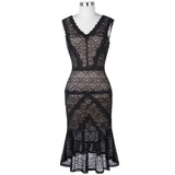 Kate Kasin Black Short Cocktail Dresses Women Lace Party Dress Knee Length Mermaid Style Robe de Cocktail 2018 Prom Dress 1079