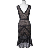 Kate Kasin Black Short Cocktail Dresses Women Lace Party Dress Knee Length Mermaid Style Robe de Cocktail 2018 Prom Dress 1079