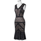 Kate Kasin Black Short Cocktail Dresses Women Lace Party Dress Knee Length Mermaid Style Robe de Cocktail 2018 Prom Dress 1079