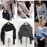 KASY Women Casual Winter Open Stitch Sweater Long Sleeve V neck Criss-Cross Short Black Sweters Fashion Pullovers Shrug Sweaters