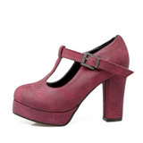 KarinLuna Big Size 34-43 Sexy Women Gladiator T Straps Square High Heel Shoes Spring Autumn Party Wedding Platform Pumps