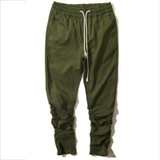 Kanye West High-street Fashion Pencil Pants Men Hip hop Skateboards Motorcycle Pant Mens Black Trousers Elastic Waist Joggers 36