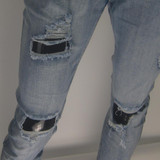 KANYE WEST Fear of god Boots Jeans Mens  justin bieber ripped jeans for men Bottom zipper Skinny jeans Men Valentine AMY569