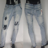 KANYE WEST Fear of god Knee Hole Side Zipper Slim Distressed Jeans  Men justin bieber Ripped tore up Jeans For Men amy066