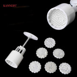 KANNERT 7 pcs/set Mid-Autumn Festival Square Moon Cake Molds Food-Grade Plastic 6 Pattern Moon Press DIY Chinese Characteristics