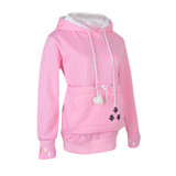 Kangaroo Dog Hoodie Women Kawaii Lover Cats Embroidery Cartoon Hooded Hoodies Thumb Through Front Pocket Animal Ear Hoodie