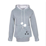 Kangaroo Dog Hoodie Women Kawaii Lover Cats Embroidery Cartoon Hooded Hoodies Thumb Through Front Pocket Animal Ear Hoodie