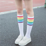 KANCOOLD Socks high quality Thigh High Socks Over Knee Rainbow Stripe Girls long socks women over knee stripe jan23 KANCOOLD Socks high quality Thigh High Socks Over Knee Rainbow Stripe Girls long socks women over knee stripe jan23