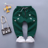 2018 Casual Spring Kids Boys Full Length Trousers Letter Cartoon Footprint Baby Infants Bebe Clothing Long Pants Pantalone S6314