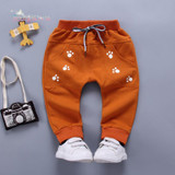 2018 Casual Spring Kids Boys Full Length Trousers Letter Cartoon Footprint Baby Infants Bebe Clothing Long Pants Pantalone S6314